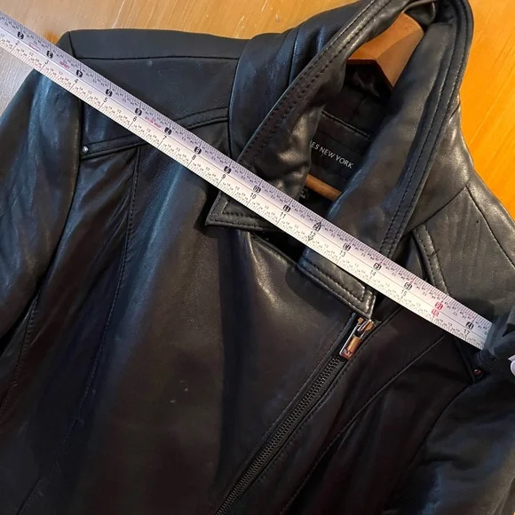 Vintage Butter Jones New York Women’s 100% Black Leather Lined Moto Jacket Large - Picture 16 of 16